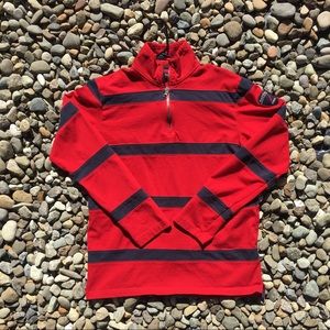 Nautica quarter-zip striped long sleeve shirt
